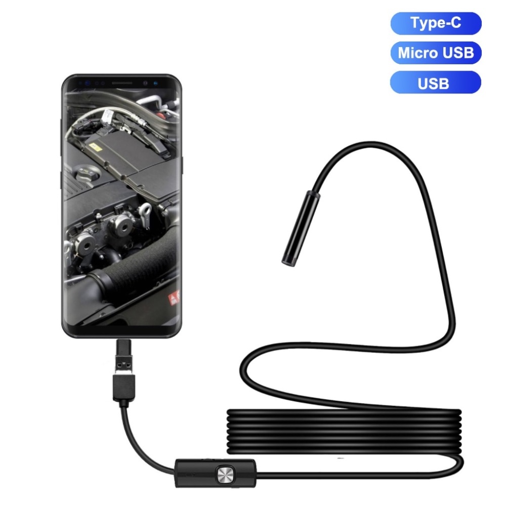 7mm Endoscope Camera Type-C Android Borescope Inspection Camera Waterproof Smart